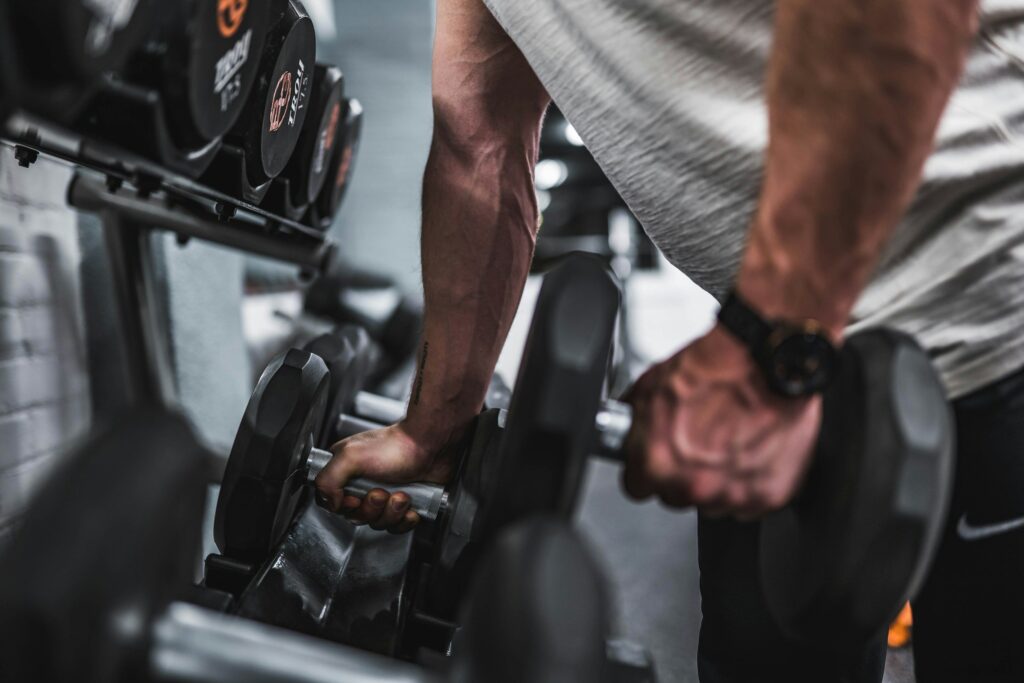 Client completing a strength exercise at Local Fit